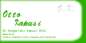 otto kapusi business card