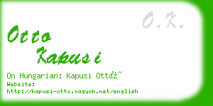 otto kapusi business card